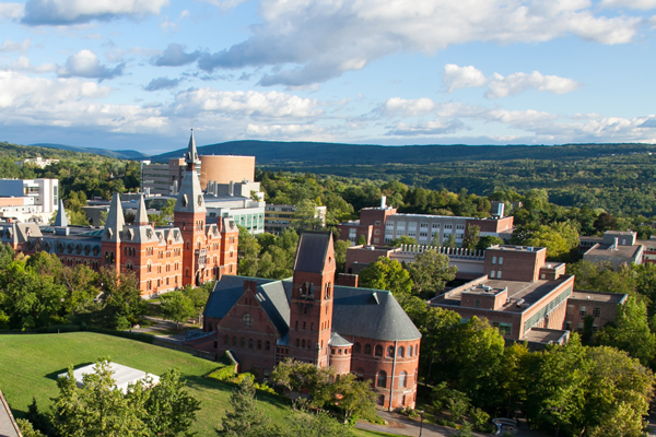 aerial photo of Cornell's campus